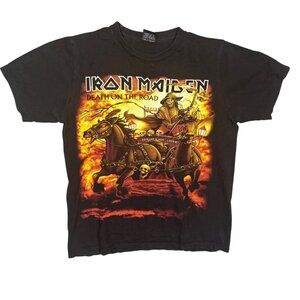 Iron Maiden Death on the Road Heavy Metal Band TShirt Short Sleeve Black Medium